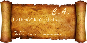 Czifrák Alojzia névjegykártya